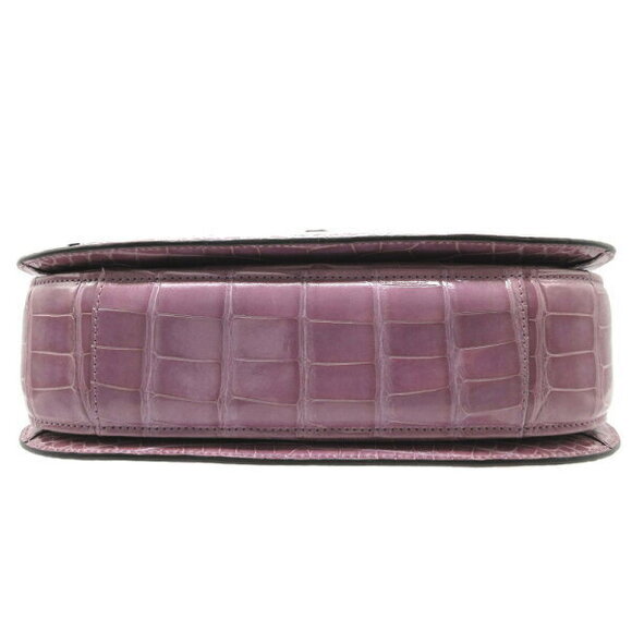 Gucci Crocodile Bamboo Purple Handbag